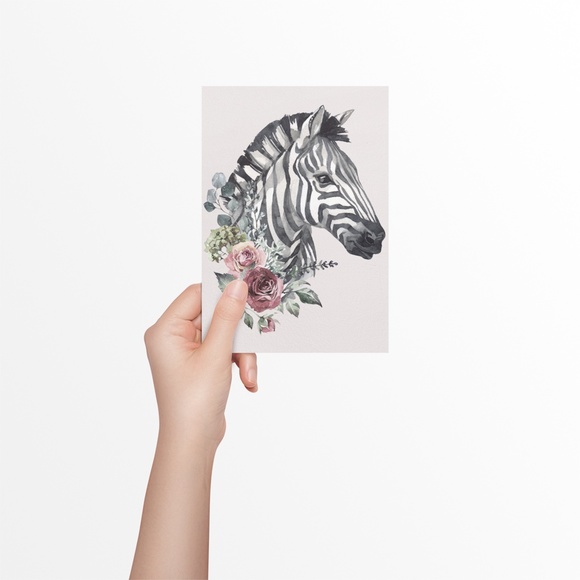 Watercolor Zebra Wall Art Poster Print UNFRAMED - Picture 8 of 17